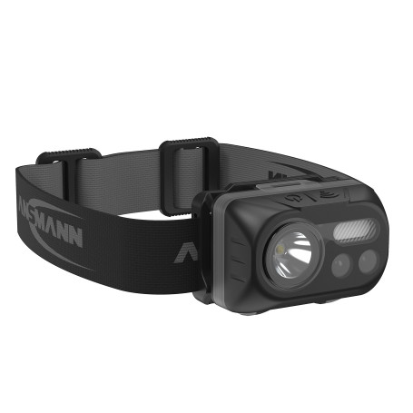 ANSMANN Lampe frontale LED réglable HD230BS (1 pce) – Lampe torche frontale avec 3 modes d'éclairage dont LED rouge – Lampe fron