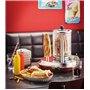 Salco Hot Dog Maker - Cuiseur vapeur de style rétro - 450 W - Avec contrôle thermique - Brochettes chauffantes pour 2 petits pai