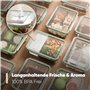 Classbach® Boîtes repas en verre à 3 compartiments, adaptées au lave-vaisselle, au micro-ondes et au four, pour une alimentation