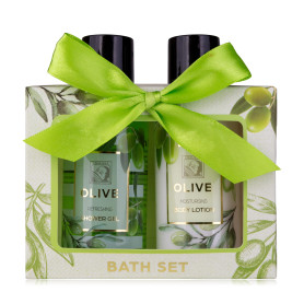 Accentra-Set de douche pour femmes Set cadeau OLIVE dans une belle boîte cadeau-Set de 2 pièces avec gel douche et lotion corpor