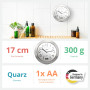 41964 Horloge de Salle de Bain à Quartz Affichage Numérique Cadre Aluminium Ventouses Cadran Blanc Modèle 41964 - Précis et Fonc