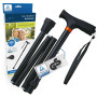 Weinberger Canne de Marche télescopique, Stable, Pliable, réglable en Hauteur, antidérapante, Confortable, Seulement 420 grammes