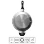 STONELINE Future Poêle Wok 32 cm, avec Couvercle Passoire et Poignée Amovible, Compatible à l'Induction et Four, Revêtement Anti