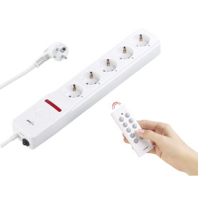 Multiprise télécommandée avec 5 prises commutables individuellement 2300W [Revolt]