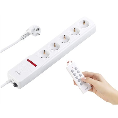 Multiprise télécommandée avec 5 prises commutables individuellement 2300W [Revolt]