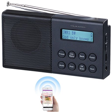 VR-Radio Radio-réveil : radio de poche numérique DAB+/FM avec Bluetooth 5