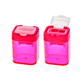 TSI 45628-3 Taille-crayon double carré avec fermeture - Couleur : rose