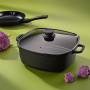 kela Cocotte avec couvercle 4,5 litres ATURA, cocotte rectangulaire adaptée à l'induction, convient au four, fonte d'aluminium à