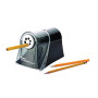 Westcott E-15509 00 iPoint Axis Taille-crayon électrique Arrêt automatique 6 trous de diamètres différents Gris/Noir