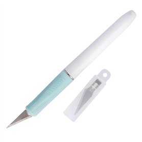 Westcott Couteau de bricolage scalpel | Cutter avec 4 lames de rechange comme couteau de précision pour le bricolage et les proj