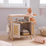 Howa Miniflowers 2760 Table à langer pour poupée en bois avec siège de poupée, revêtement, 2 cintres