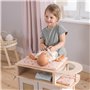 Howa Miniflowers 2760 Table à langer pour poupée en bois avec siège de poupée, revêtement, 2 cintres