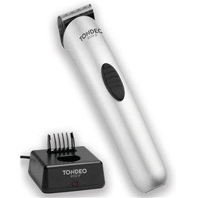 TONDEO Tondeuse cheveux ECO S PLUS SILVER | Tondeuse professionnelle avec station de charge et peigne de coupe pour 4 longueurs