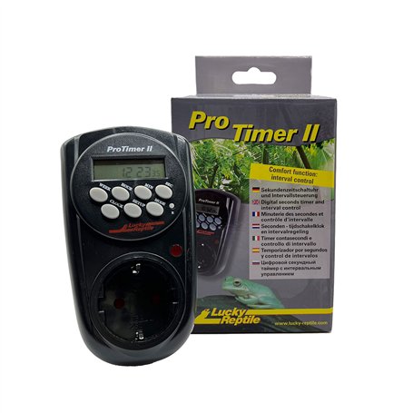 Lucky Reptile Pro Timer II - Programmateur à la Seconde avec contrôle d'intervalle - Minuteur numérique Prise avec 8 programmati
