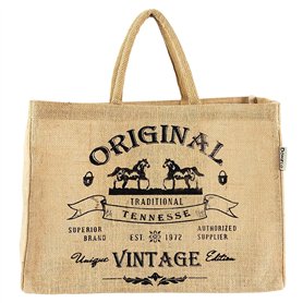 Domelo Paniers de courses. Sac à provisions imprimé. Sac en toile de jute grand sac en panier