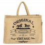 Domelo Paniers de courses. Sac à provisions imprimé. Sac en toile de jute grand sac en panier