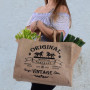 Domelo Paniers de courses. Sac à provisions imprimé. Sac en toile de jute grand sac en panier, sac de plage imperméable. Sacs en