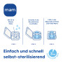 MAM Start Lot de 2 tétines en latex, spécialement conçues pour les nouveau-nés, en matériaux durables et biologiques renouvelabl