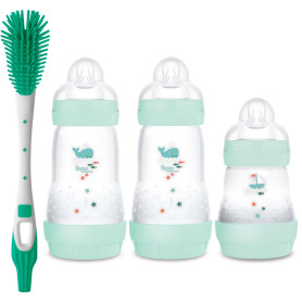 MAM Easy Start Biberon Anti-colique 0+ Auto-stérilisant 2 x 260 ml + 1 x 160 ml avec tétine SkinSoft Taille 1 à partir de naissa