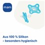 MAM Comfort Lot de 2 tétines, particulièrement petites et légères, pour bébés prématurés et nouveau-nés, en 100% silicone, avec 