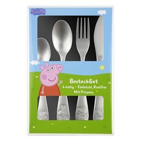 Peppa Pig Ensemble de couverts pour enfant 4 pièces avec couteau