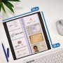 Praknu Porte Cartes de Visite pour 256 Cartes avec Intérieur Transparent - Rangement Carte de Visite à usage Professionnel ou Pe