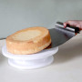 Praknu Set de 4 Ustensiles de Décoration pour Gâteaux - Plateau Tournant, Spatule, Pelle a Gateau et Fil pour Genoise