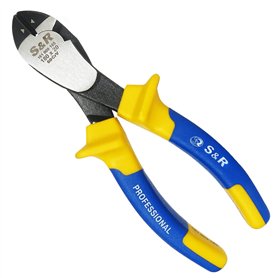 S&R Pince coupante diagonale de précision. Pince coupe-fils coupe cables 180x20 mm