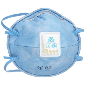 Masque antipoussière coque spécifique odeurs gênantes et gaz acides 3M™ 9926 - FFP2