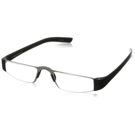 PORSCHE Lecteurs de lecture + 2.00 (noir/argent) (noir).