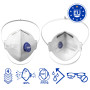 Dräger X-plore 1730 C V Masque FFP3 avec valve expiratoire fabriqué en France | Lot de 10 masques de protection respiratoires an