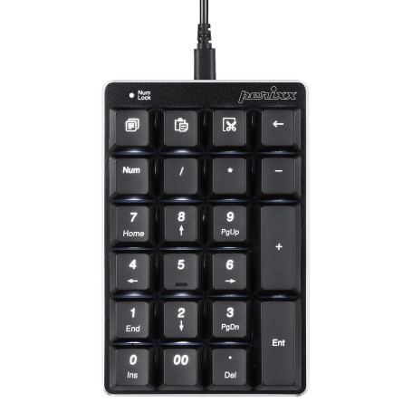 perixx PERIPAD-303 Pavé numérique mécanique rétroéclairé par USB 22 Touches