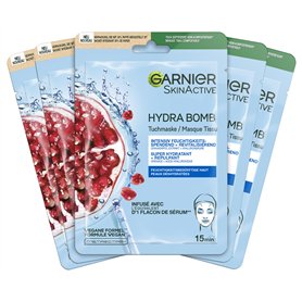 Garnier SkinActive Hydra Bomb Masque en tissu hydratant et revitalisant avec acide hyaluronique et extrait de grenade 5 x 28 g