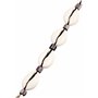 Kuzzoi Collier de surfeur Bouddha avec coquillage Kauri (10-12 mm), chaîne pour homme avec perles de verre indonésiennes et perl
