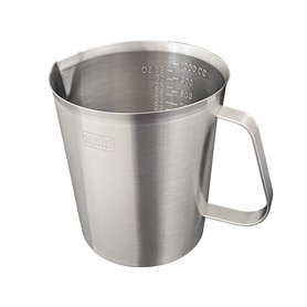 Scarlet Graduata Mousseur à lait gradué en acier inoxydable avec poignée pour la cuisine ou le café (1500 ml)