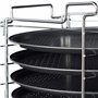 Relaxdays 10020495 Plaques de cuisson pizza lot de 4 avec support HxlxP : 20 x 32 x 32 cm avec perforation revêtement antiadhési
