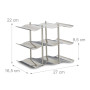 Relaxdays Casier à vin pour 9 bouteilles en inox 3 étages design moderne range-bouteilles HxlxP: 22 x 27 x 16,5 cm, argenté