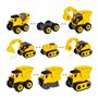 relaxdays Véhicules de Chantiers Enfants, tracteurs Jouets en Jeu de 4, Tourne vis avec 3 Embouts, à partir de 3 Ans