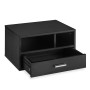 relaxdays Support d’imprimante Table de Travail, 3 Compartiments, aggloméré, Meuble HxLxP 22 x 40x 30 cm, Noir