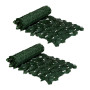 Relaxdays Brise-Vue en Lot de 12, haie Artificielle, Feuilles lierres, 50 x 50 cm, pour Jardin ou Balcon, Vert foncé