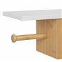 Relaxdays Dérouleur Papier Toilette avec étagère, Support en Bambou, Compartiment, HxLxP : 17x50x18 cm, Nature - Blanc