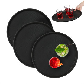 Relaxdays Lot de 3 Plateaux de Service