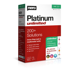 Nero Platinum Unlimited | Boîte de détail avec CD | Édition vidéo | Gérer et lire les médias | Intelligence artificielle | 8K |