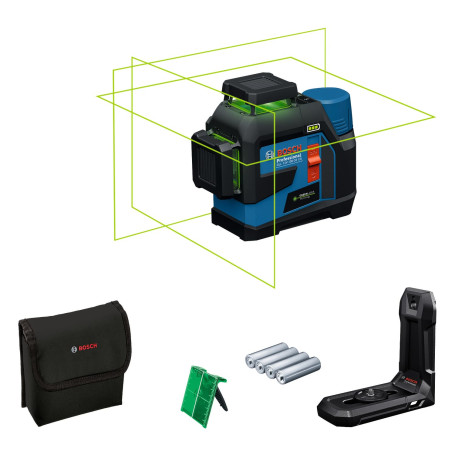 Bosch Professional laser lignes GLL 12V-100-33 CG (3 lignes laser vertes sur 360°