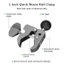 FANAUE Base de serrage de guidon avec adaptateur à bille de 1" pour guidon de moto de vélo de 13 à 52 mm de diamètre, socle de s