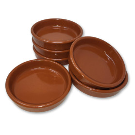 ToCi Lot de 4 bols à tapas marron - 230 ml - Coupelles à dessert en argile méditerranéenne - Diamètre : 15 cm - Argile tradition