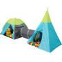 LittleTom Set 2 Tentes de Jeu avec Tunnel 320x100x135cm INCL 200 Boules colorées