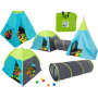 LittleTom Set 2 Tentes de Jeu avec Tunnel 320x100x135cm INCL 200 Boules colorées