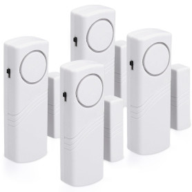 kwmobile Alarme Porte et Fenêtre - Lot 4x Alarme Sans Fil Anti-Intrusion - Sécurité Maison Contre Cambriolage - Fonctionnement M