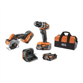 AEG - Duo Brushless : Perceuse à percussion Brushless Subcompact 18V